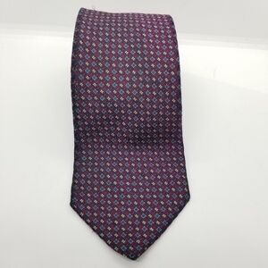 Lord & Taylor Kensington Collection vintage tie berry blue yellow 58.5 in